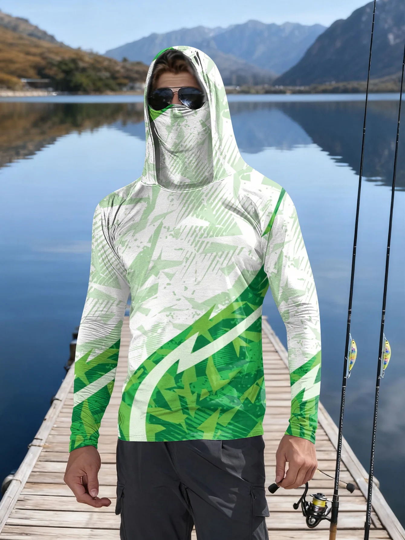 Mens Fishing Shirt Hooded UPF  - Rash Guard review and price