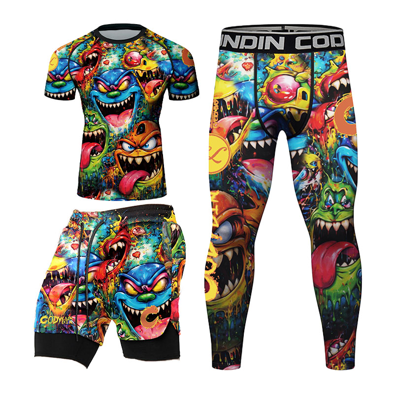 3D Colorful Monster Graffiti M - Rash Guard review and price