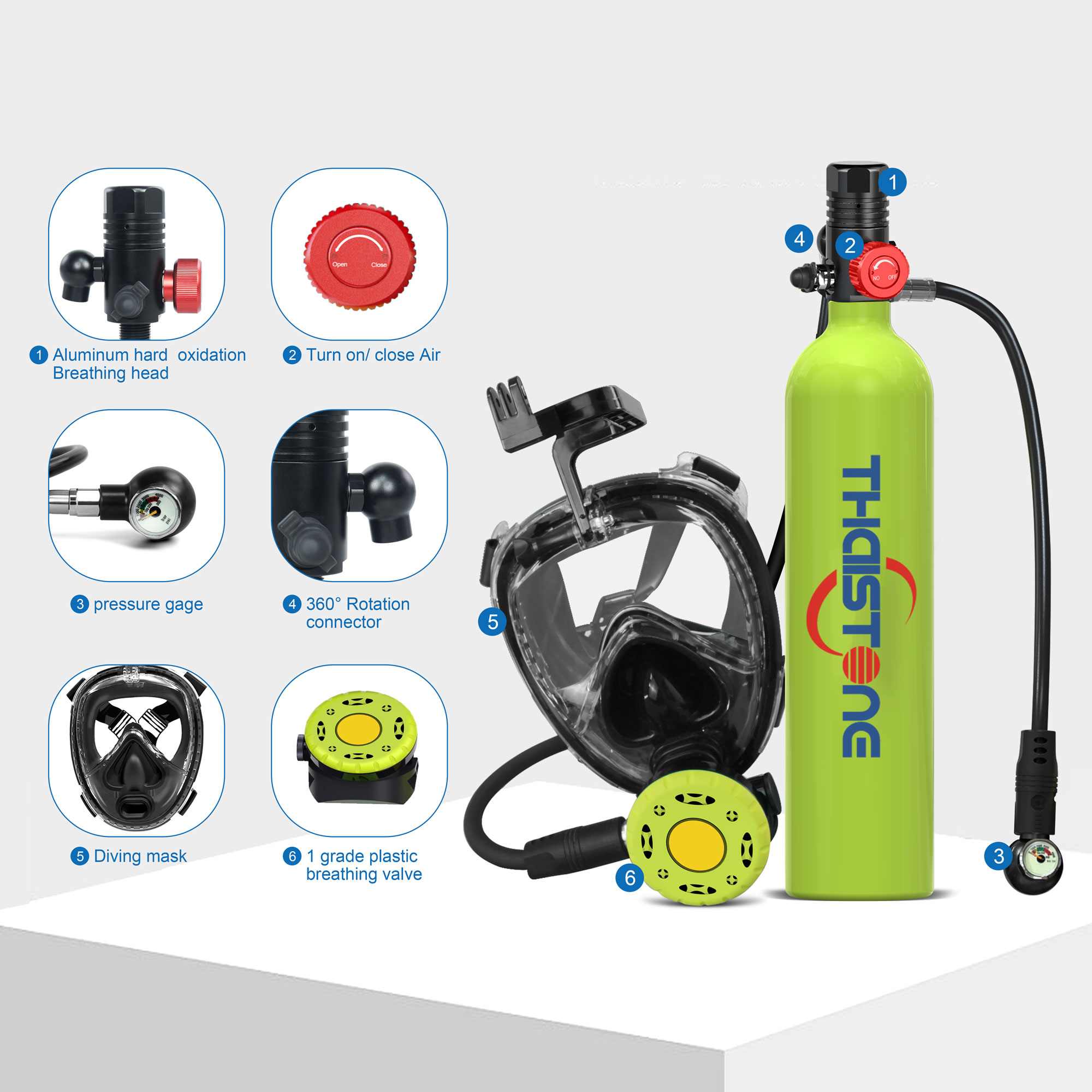 THAISTONE 1L Scuba Oxygen Tank - Diving Mask review and price