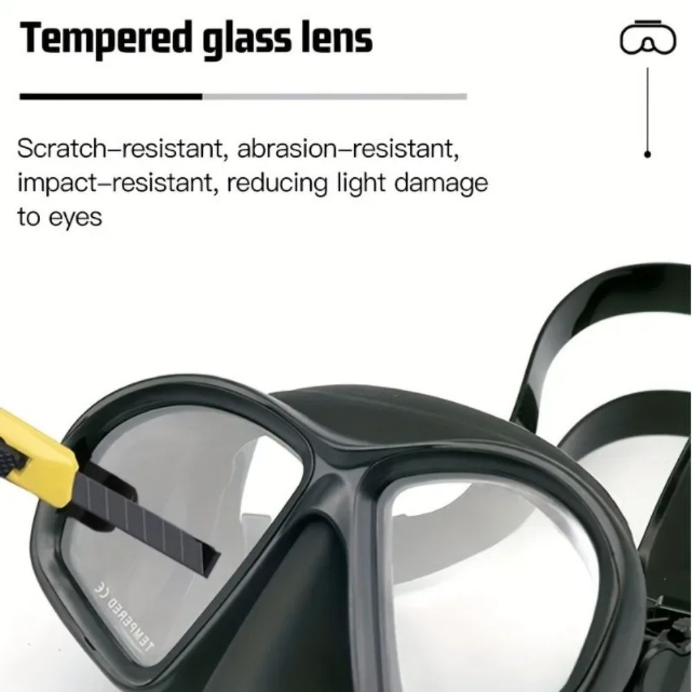 Tempered Glass Freediving Mask - Snorkel Set review and price