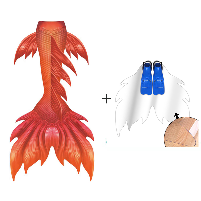 Orange Woman Mermaid Tail Skin - Swim Fins review and price