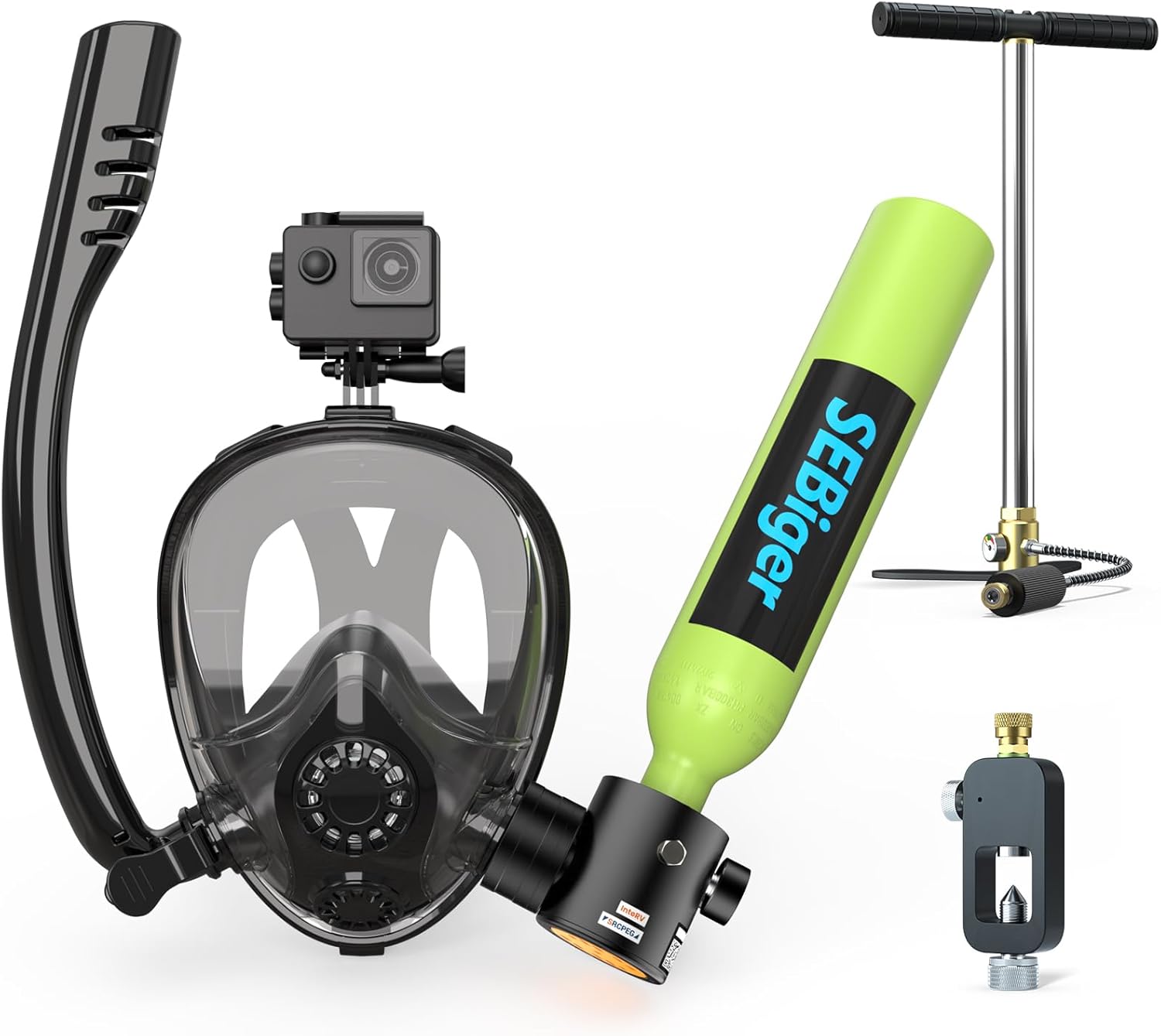 Mini Scuba Tank 0.5L with Full - Snorkel Set review and price